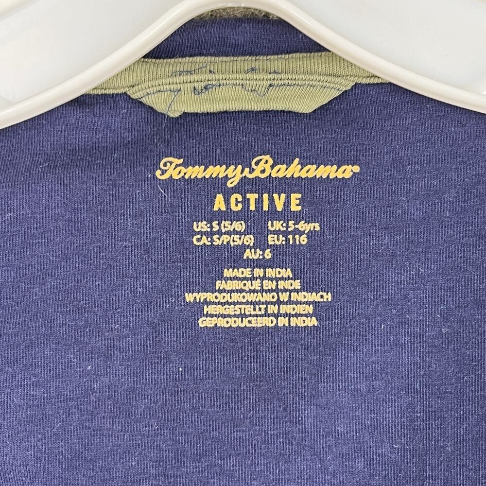 Tommy Bahama Active Boys Windbreaker Jacket Small 5/6 Blue Hooded Zip-Pockets - Picture 2 of 7